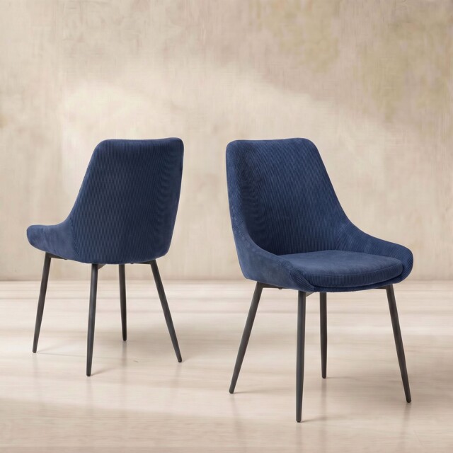 Emmett Dining Chair, Blue Fabric - Barker & Stonehouse - image 1