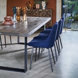 Emmett Dining Chair, Blue Fabric - Barker & Stonehouse - thumbnail 4