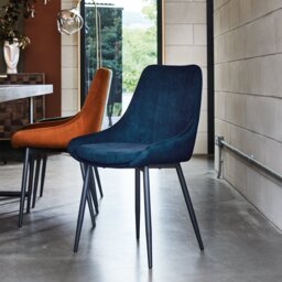 Emmett Dining Chair, Blue Fabric - Barker & Stonehouse - thumbnail 3