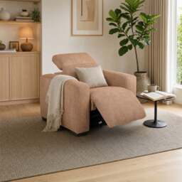 Winston Power Recliner Sofa, Orange Fabric - Barker & Stonehouse - thumbnail 2