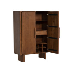 Zerina Highboard & Bar 100x43x415cm Display Cabinet, Acacia Wood - Barker & Stonehouse - thumbnail 4