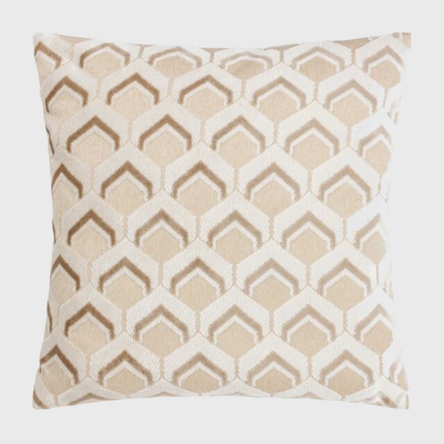 Leadon Taupe Cushion, Square Polyester - Barker & Stonehouse