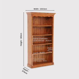 Villiers Medium 5 Shelf Bookcase, Pine Wood - Barker & Stonehouse - thumbnail 6