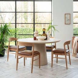 Capella Round Dining Table 140cm, Round, Neutral Wood - Barker & Stonehouse - thumbnail 2