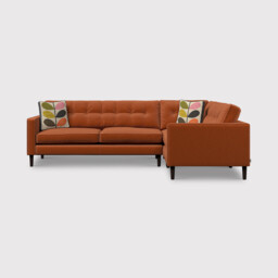 Orla Kiely Ebben Lhf Corner Sofa, Orange Fabric - Barker & Stonehouse - thumbnail 1