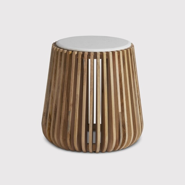 Ombra Side Table, Round, Neutral Marble - Barker & Stonehouse - image 1