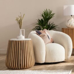 Ombra Side Table, Round, Neutral Marble - Barker & Stonehouse - thumbnail 2