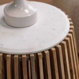 Ombra Side Table, Round, Neutral Marble - Barker & Stonehouse - thumbnail 3