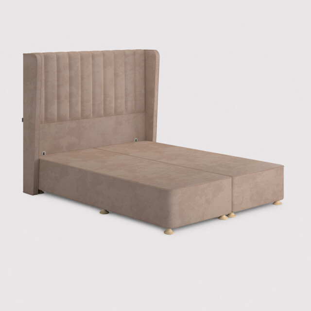 Tempur Suffolk King Slim Disc Static Divan Bed, Neutral Velvet - Barker & Stonehouse - image 1