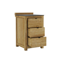 Grenada Grill Table With 3 Drawers, Neutral - Barker & Stonehouse - thumbnail 4