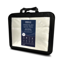 Premium Quilted Super King Size Mattress Protector Superking, White - Barker & Stonehouse