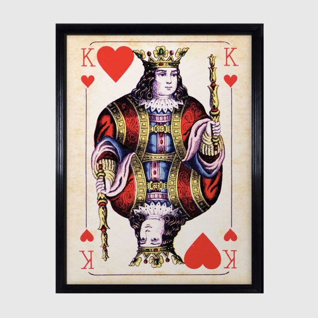 Timothy Oulton Cards Konig Hearts Art, Red Wood - Barker & Stonehouse - image 1