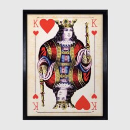 Timothy Oulton Cards Konig Hearts Art, Red Wood - Barker & Stonehouse