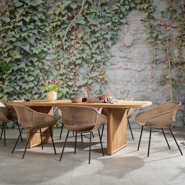 Salta Garden Dining Table 240X100Cm, Wooden, Neutral - Barker & Stonehouse - image 1
