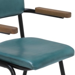 Pure Furniture Twyford Dining Chair With Arms, Blue Leather - Barker & Stonehouse - thumbnail 4