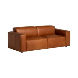 Horne 2 Seater Sofa Brown+Dusty Oak Leather - Barker & Stonehouse - thumbnail 3