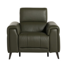Kerren Power Recliner Armchair With Head Tilt, Green Leather - Barker & Stonehouse - thumbnail 2