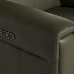 Kerren Power Recliner Armchair With Head Tilt, Green Leather - Barker & Stonehouse - thumbnail 3