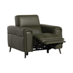 Kerren Power Recliner Armchair With Head Tilt, Green Leather - Barker & Stonehouse - thumbnail 6