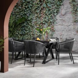 Alvor 6 Seater Dining Set, Rope, Grey - Barker & Stonehouse - thumbnail 2