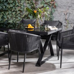 Alvor 6 Seater Dining Set, Rope, Grey - Barker & Stonehouse - thumbnail 3