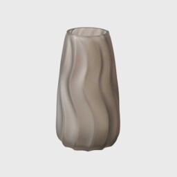 Smokey Wave Vase, Grey Glass - Barker & Stonehouse