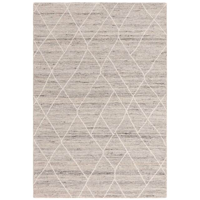 Elin 120X170cm Rug Stone, Square, Neutral Wool - Barker & Stonehouse