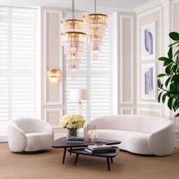 Eichholtz Swivel Armchair Amore 97x91x74, White Fabric - Barker & Stonehouse - thumbnail 1
