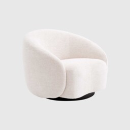 Eichholtz Swivel Armchair Amore 97X91X74, White Fabric - Barker & Stonehouse