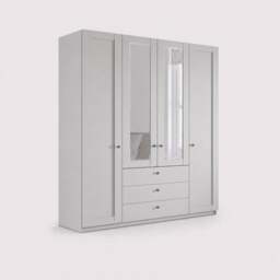 Varese 4 Door 3 Drawer Hinged Wardrobe 200Cm, Grey - Barker & Stonehouse