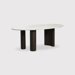 Nord Dining Table-9mm Ceramic Marble Effect, Round, White - Barker & Stonehouse - thumbnail 1