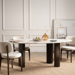Nord Dining Table-9mm Ceramic Marble Effect, Round, White - Barker & Stonehouse - thumbnail 2