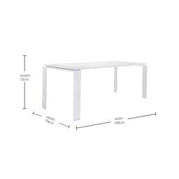 Kartell Four Outdoor Dining Table 158X79, White Metal - W158cm - Barker & Stonehouse - thumbnail 3