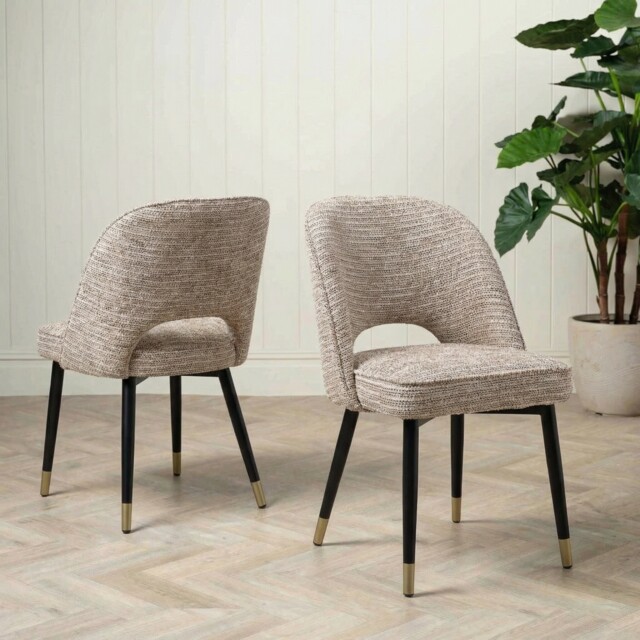 Eichholtz Cliff Dining Chair Made Beige Set of 2, Neutral Fabric - Barker & Stonehouse - image 1