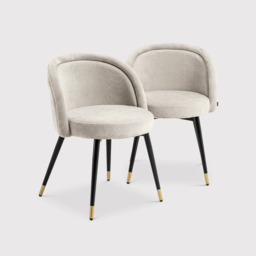 Eichholtz Chloe Set of 2 Dining Chairs, Neutral Fabric - Barker & Stonehouse - thumbnail 2