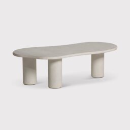 Capella Coffee Table 120X64X35Cm, Round, White Stone - Barker & Stonehouse