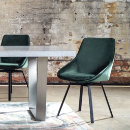 Beckton Leisure Swivel Dining Chair, Green Velvet - Barker & Stonehouse - thumbnail 3