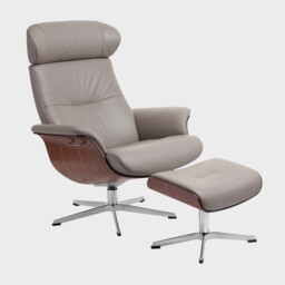 Conform Timeout Large X-Footstool Fantasy Clement, Grey Leather - Barker & Stonehouse - thumbnail 3