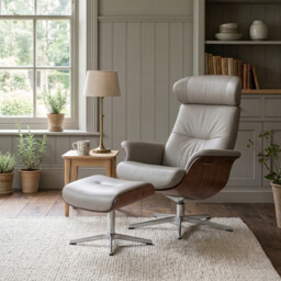 Conform Timeout Large X-Footstool Fantasy Clement, Grey Leather - Barker & Stonehouse - thumbnail 2