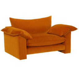 Hoxton Snuggler Armchair, Orange Fabric - Barker & Stonehouse - thumbnail 2