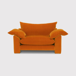 Hoxton Snuggler Armchair, Orange Fabric - Barker & Stonehouse