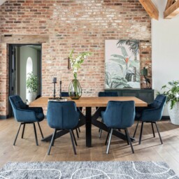 Jasper Leisure Dining Chair With Arms, Blue Velvet - Barker & Stonehouse - thumbnail 2