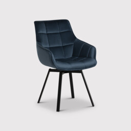 Jasper Leisure Dining Chair With Arms, Blue Velvet - Barker & Stonehouse - thumbnail 2