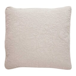 Large Embroidered Natural Cushion, Square, Neutral - Barker & Stonehouse