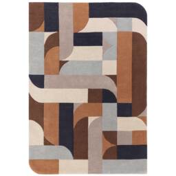 Blaise 120X170cm Rug Terracotta, Square, Orange 100% Wool - Barker & Stonehouse