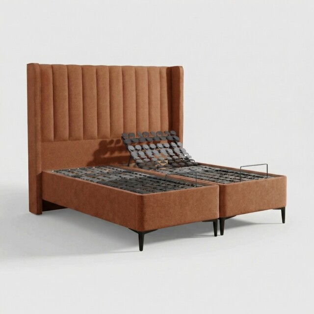 Tempur Suffolk King Slim Disc Adj Divan Bed, Orange Fabric - Barker & Stonehouse - image 1