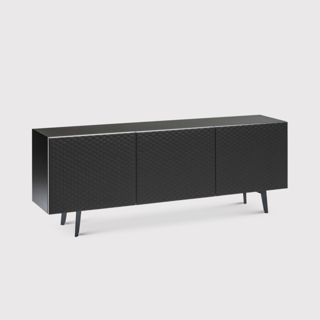 Cattelan Italia Absolut 3 Door Sideboard With Glass Top, Black Wood - Barker & Stonehouse - image 1