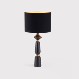 Shaped Black Table Lamp, Round Metal - Barker & Stonehouse - thumbnail 2