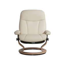 Stressless Consul Large Recliner Chair & Stool, Neutral Leather - Barker & Stonehouse - thumbnail 2