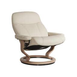 Stressless Consul Large Recliner Chair & Stool, Neutral Leather - Barker & Stonehouse - thumbnail 3